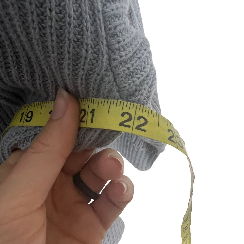 CAbi Fair Play Blue Knit Back Zip Up Sweater Small - Picture 6 of 7